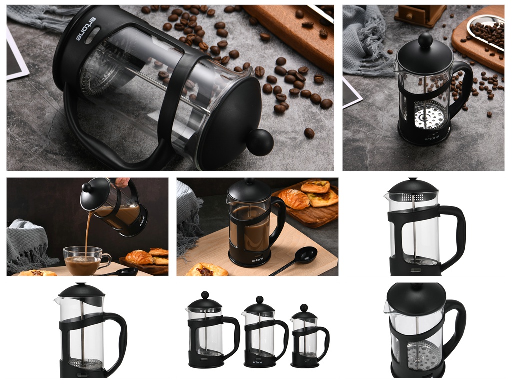 Hot selling portable BPA free plastic coffee machine with glass press pot