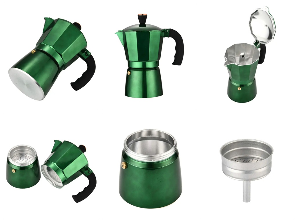 High quality green espresso machine Mocha pot