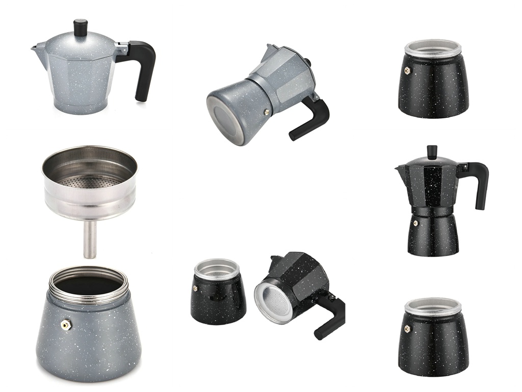 Aluminum coffee machine and accessories