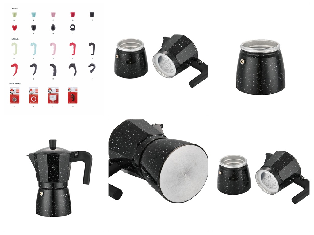 Bulk sale aluminum Espresso coffee machine Stovetop Moka pot stainless steel coffee filter