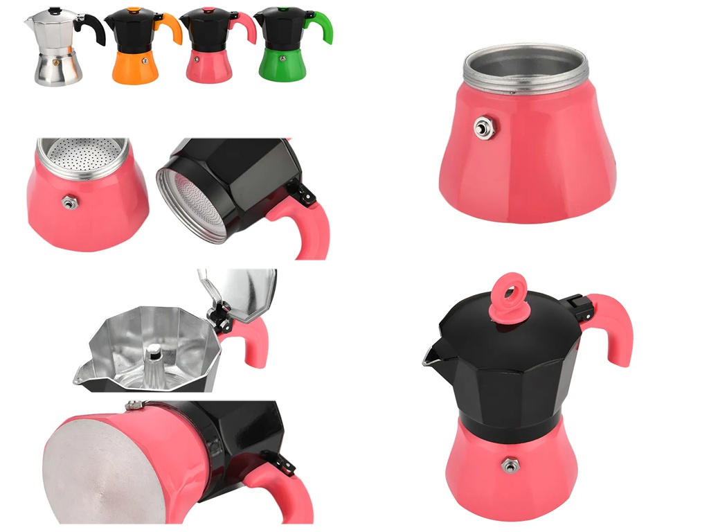 Low price wholesale color 36 cup aluminum espresso pot