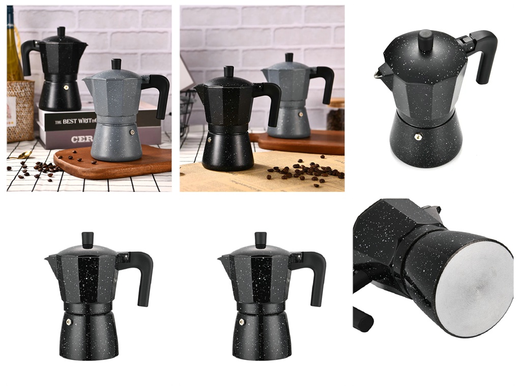 Manufacturer wholesale low-priced aluminum threaded bottom manual espresso Mocha pot