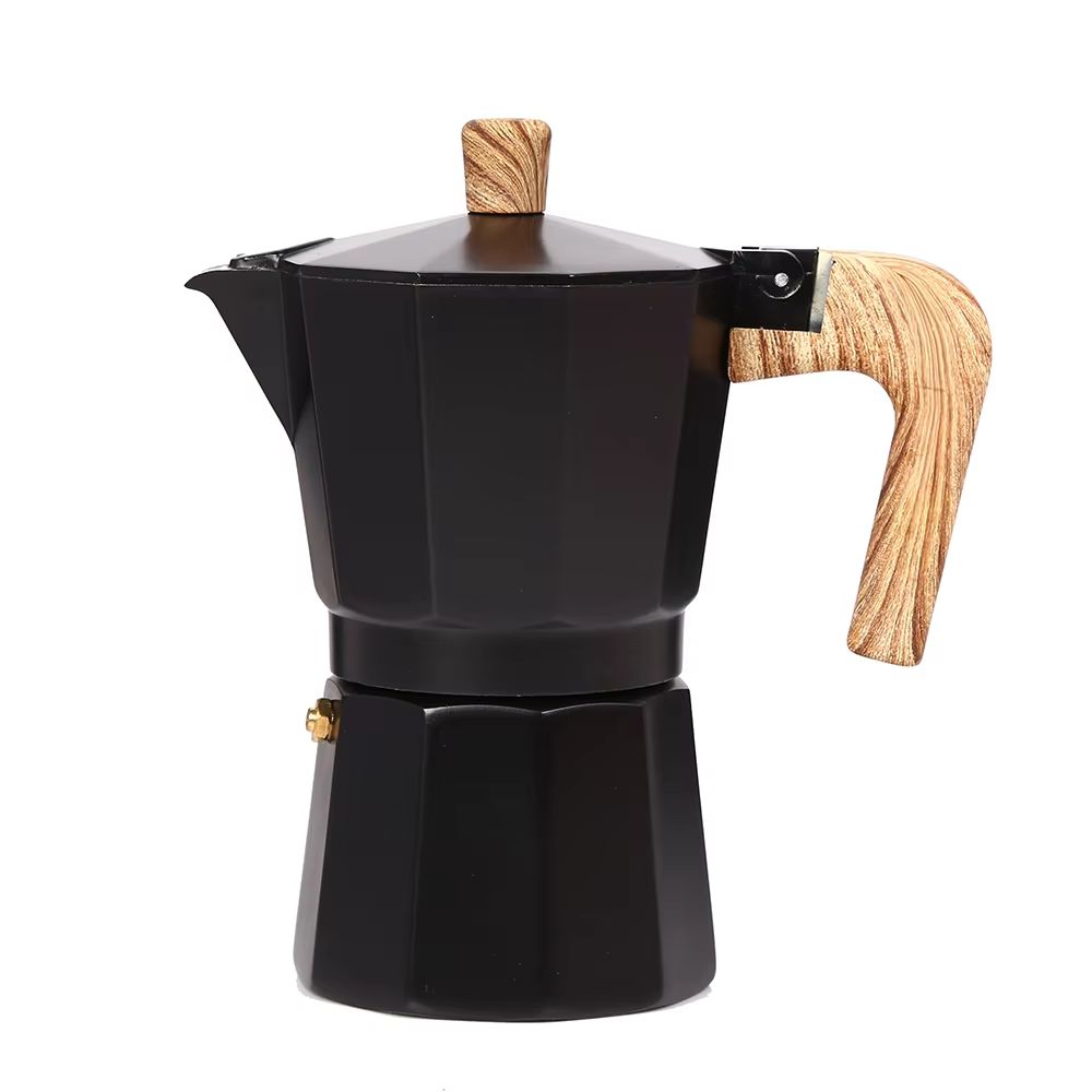 wooden handle Aluminum stove top espresso maker