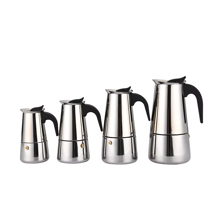 Large Capacity Espresso Coffee Maker Thickened 4 cups Stainless Steel Moka Pot with Lid